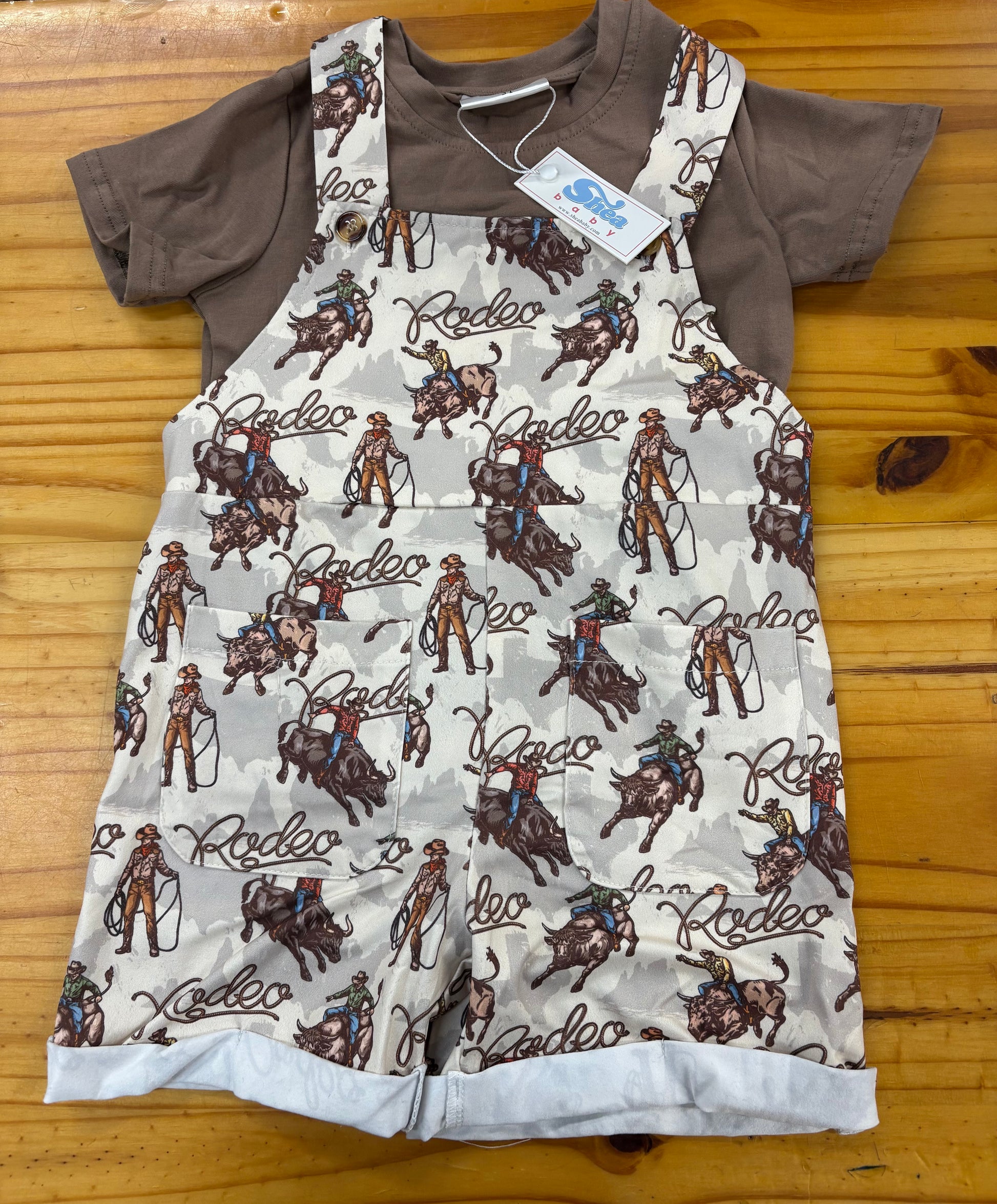 Shea Baby Rodeo Bull Rider Romper Set weis-western-wear