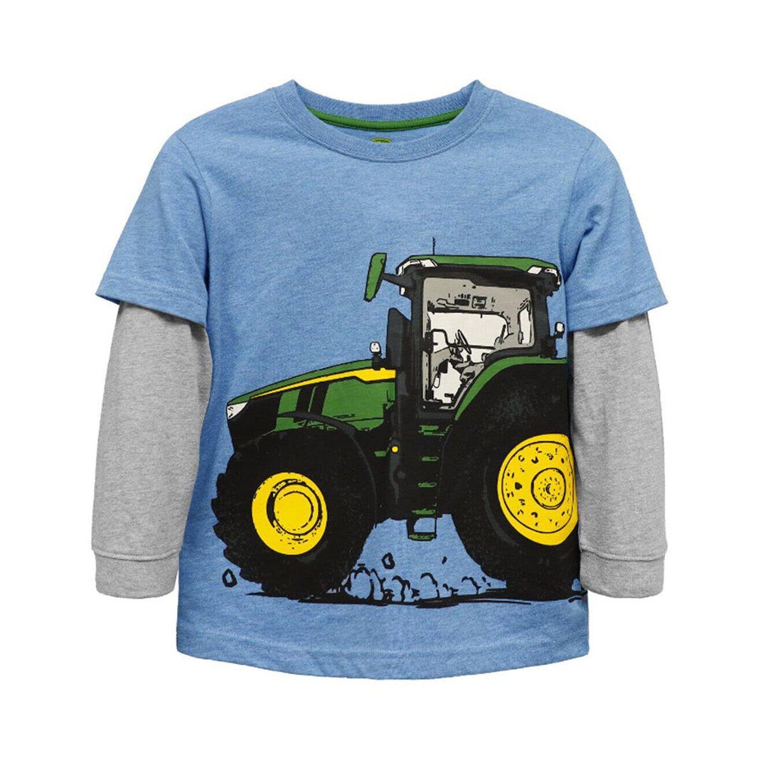 John Deere Boy’s Shirt Long Sleeve Bold Tractor Print J4T160BC - John Deere