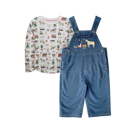 John Deere Infant & Toddler 2-Piece Overalls and Shirt Farm Friends Set