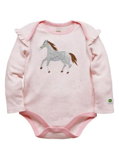 John Deere Infant & Toddler Onesie Pony Glitter -Clearance