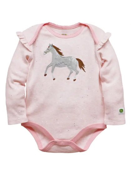 John Deere Infant & Toddler Onesie Pony Glitter -Clearance