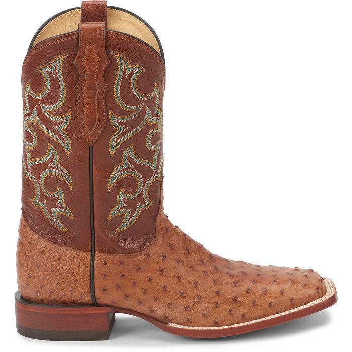 Justin Men's Cowboy Boots 11" Ostrich "Truman" Cognac 8516