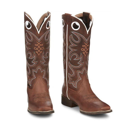 Justin Women's 13" Western Boot Gypse Cam Leather Brown