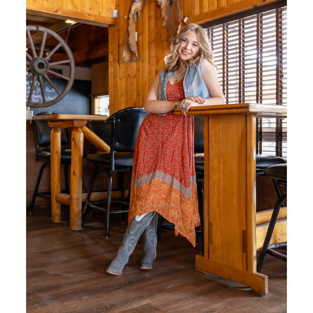 Justin Women's 17" Verlie Western Boot Dusty Blue