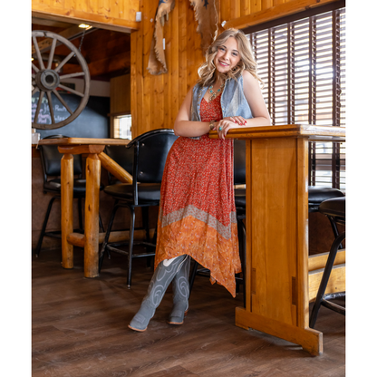 Justin Women's 17" Verlie Western Boot Dusty Blue