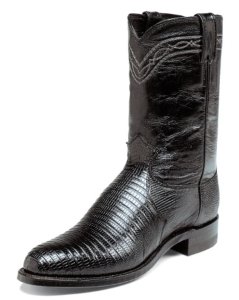 Justin Women's Cowgirl Boots Exotic Lizard and Kid Leather Roper Heel L3112