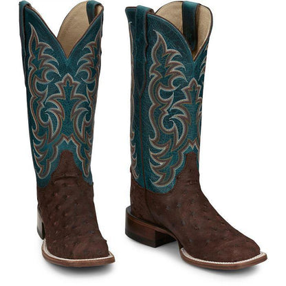 Justin Women's Cowgirl Boots "Wild Cigar" Ostrich AQ8651