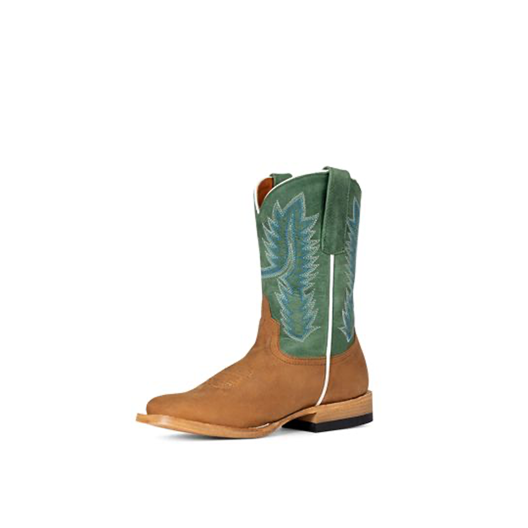 Kid's Horse Power Cowboy Boot Green w/ Tan weis-western-wear