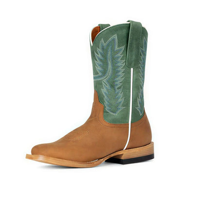 Kid's Horse Power Cowboy Boot Green w/ Tan HPK8078