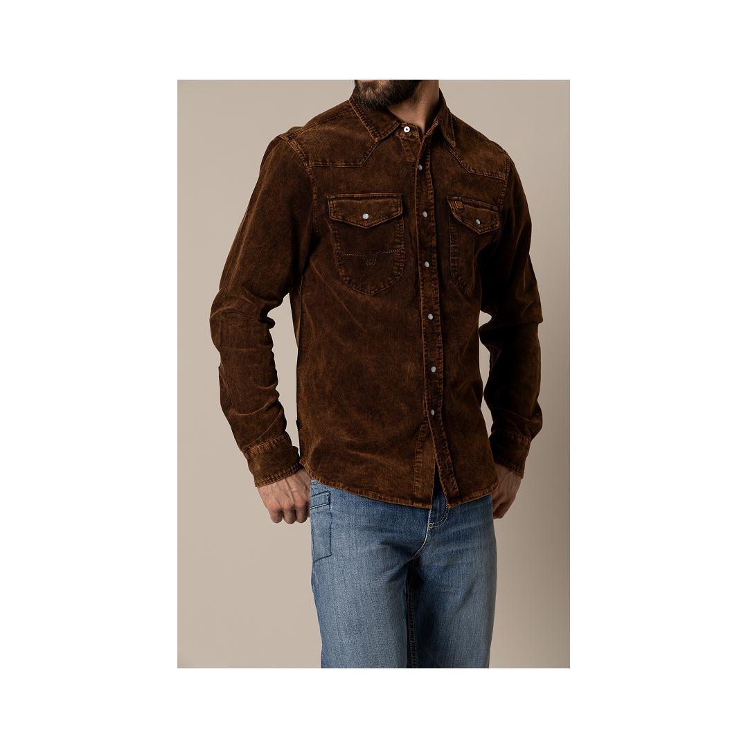 Kimes Ranch Men's Catalina Cord Button Up Dark Brown weis-western-wear