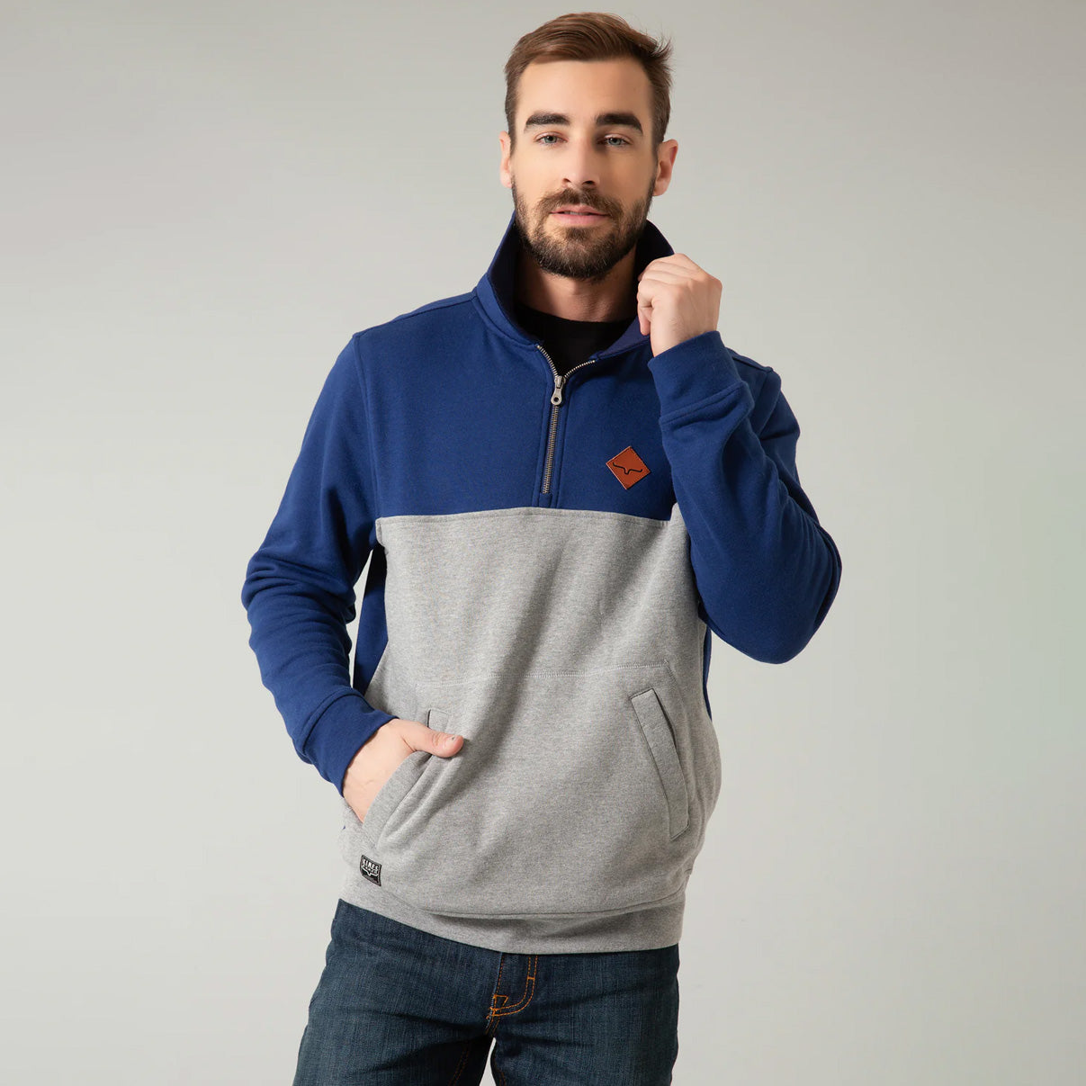 Kimes Ranch Men's Diamond Head Quarter Zip Sweatshirt In Navy/Grey KRMQZS0000