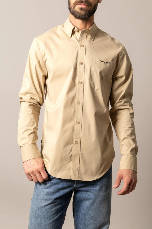Kimes Ranch Men's KR Team Dress Shirt- Khaki weis-western-wear