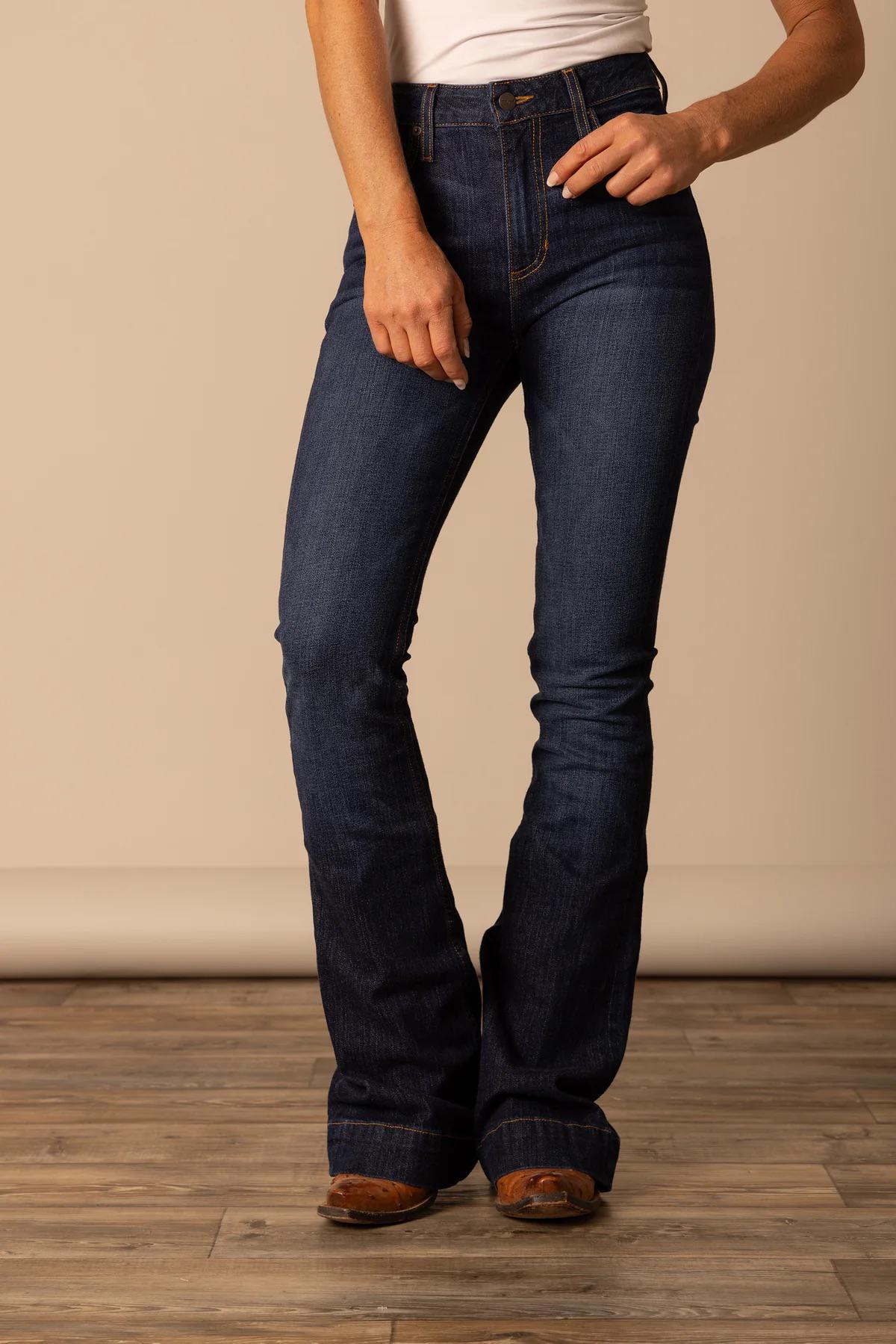 Kimes Ranch Women's Jeans Wide Flare Jennifer Dark Wash