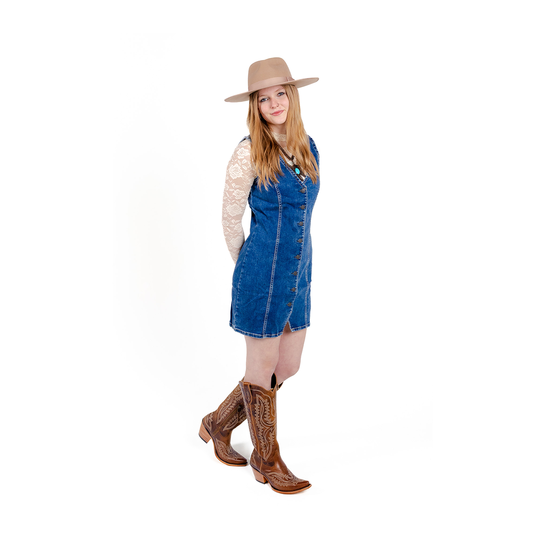 Silver Denim Mini Dress