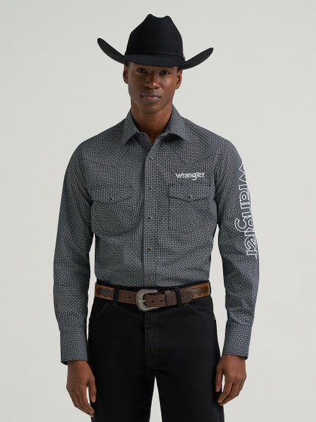 Wrangler® Men's Long Sleeve Logo Shirt - Classic Fit - Snaps