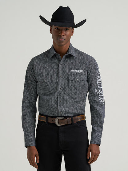 Wrangler® Men's Long Sleeve Logo Shirt - Classic Fit - Snaps