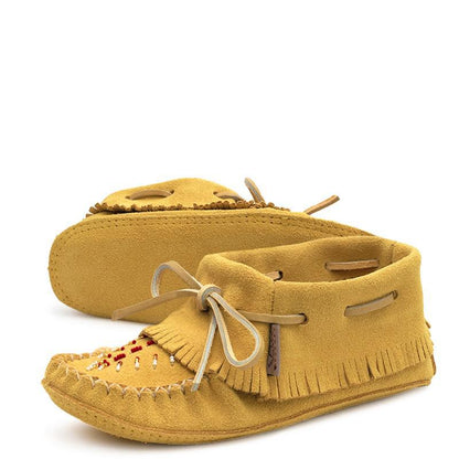 Laurentian Chief Women's Indian Moccasins Tan Suede weis-western-wear