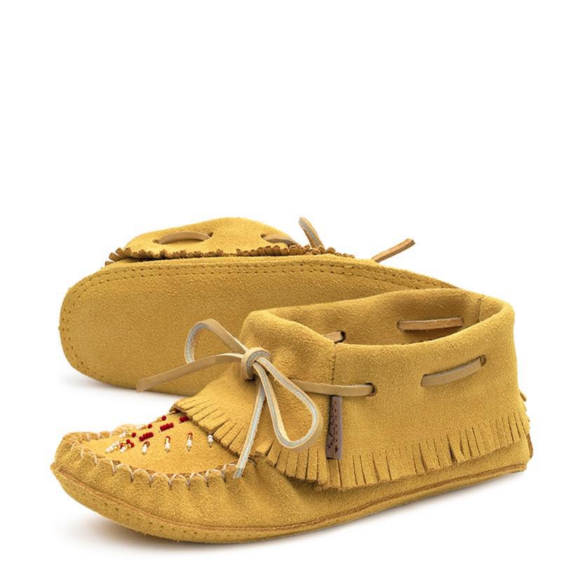 Laurentian Chief Women's Indian Moccasins Tan Suede weis-western-wear