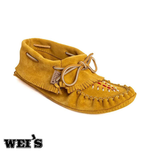 Laurentian Chief Women's Indian Moccasins Tan Suede 170606INDL