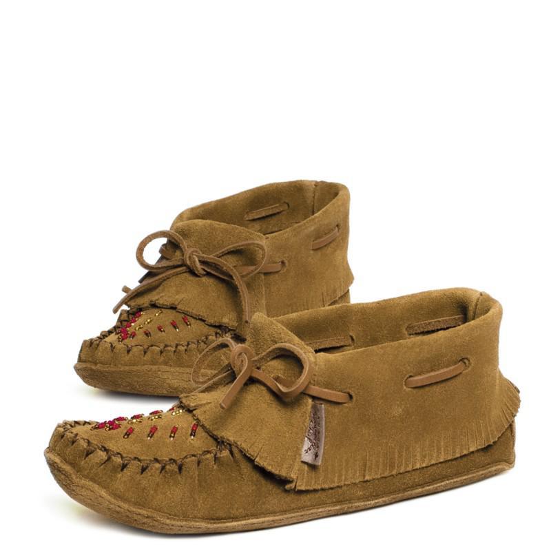 Laurentian Chief Women's Indian Moccasins Tan Suede weis-western-wear