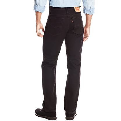 Levi’s 516 slim straight leg men’s jean in black denim, back profile view.