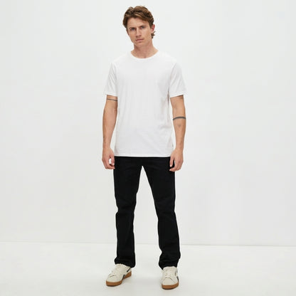 Levi’s 516 slim straight leg men’s jean in black denim, full-length front view.