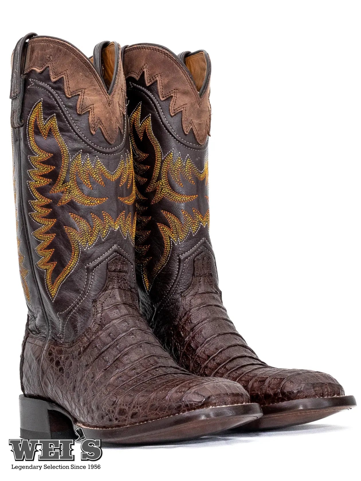 Lucchese Men's 13" Exotic Cowboy Boots Caiman Hornback