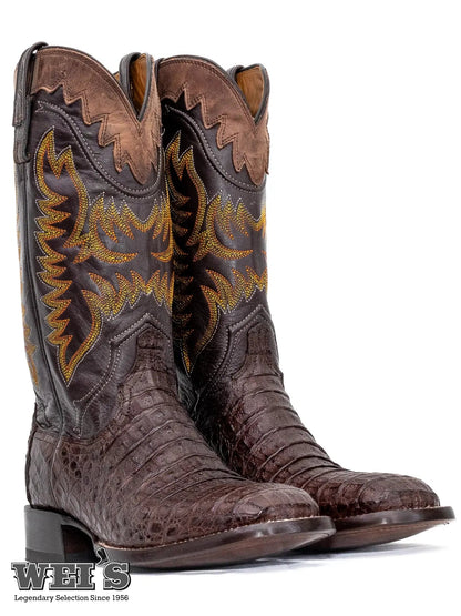 Lucchese Men's 13" Exotic Cowboy Boots Caiman Hornback