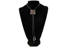 M&F Double S Bolo Tie Feather Turquoise Stone weis-western-wear