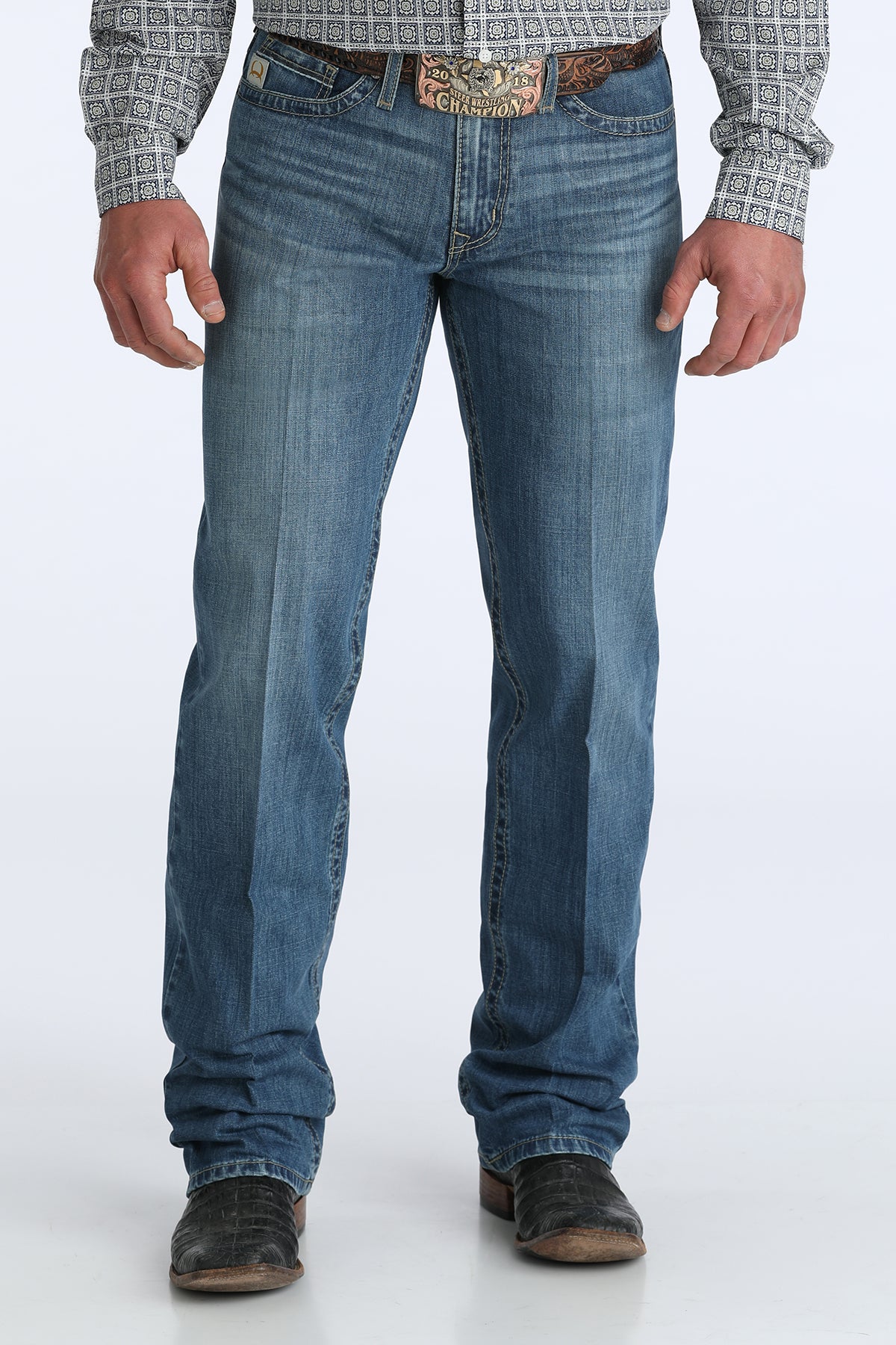Cinch Men's Grant Jeans Relaxed Fit Medium Stone weis-western-wear