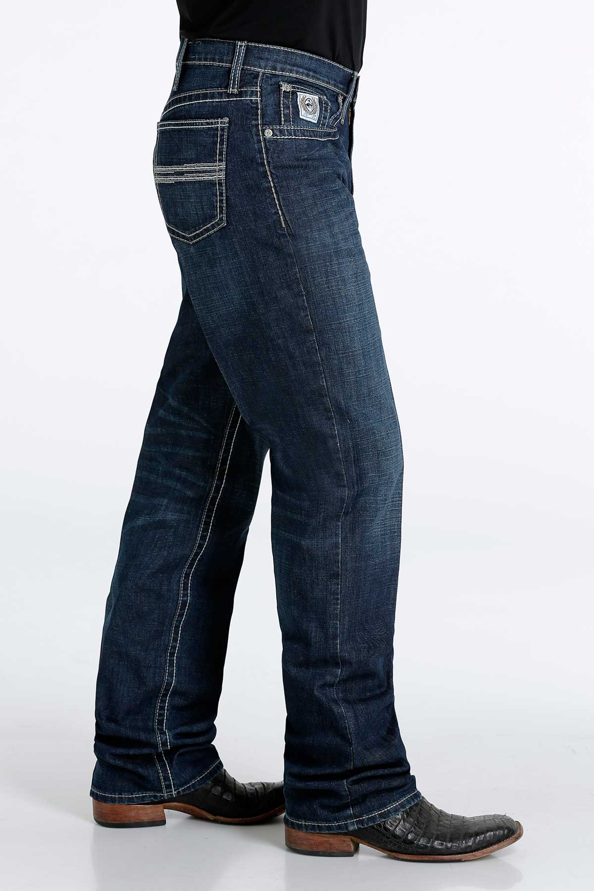 Cinch Men's White Label Relaxed Fit Dark Wash Jean weis-western-wear