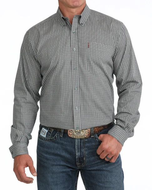 CINCH MODERN FIT BLUE PRINT - MENS SHIRT