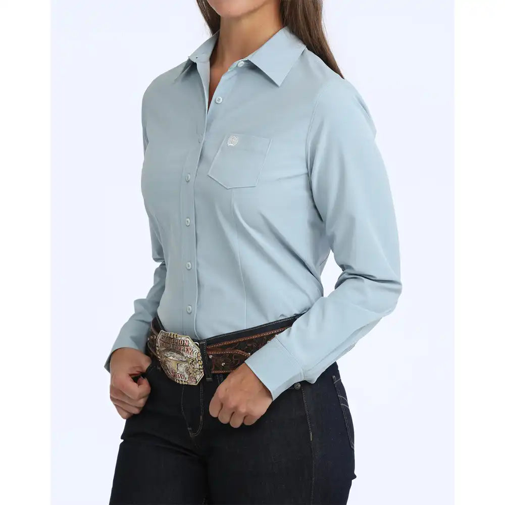Cinch Women’s Arenaflex Long Sleeve Shirt – Light Blue