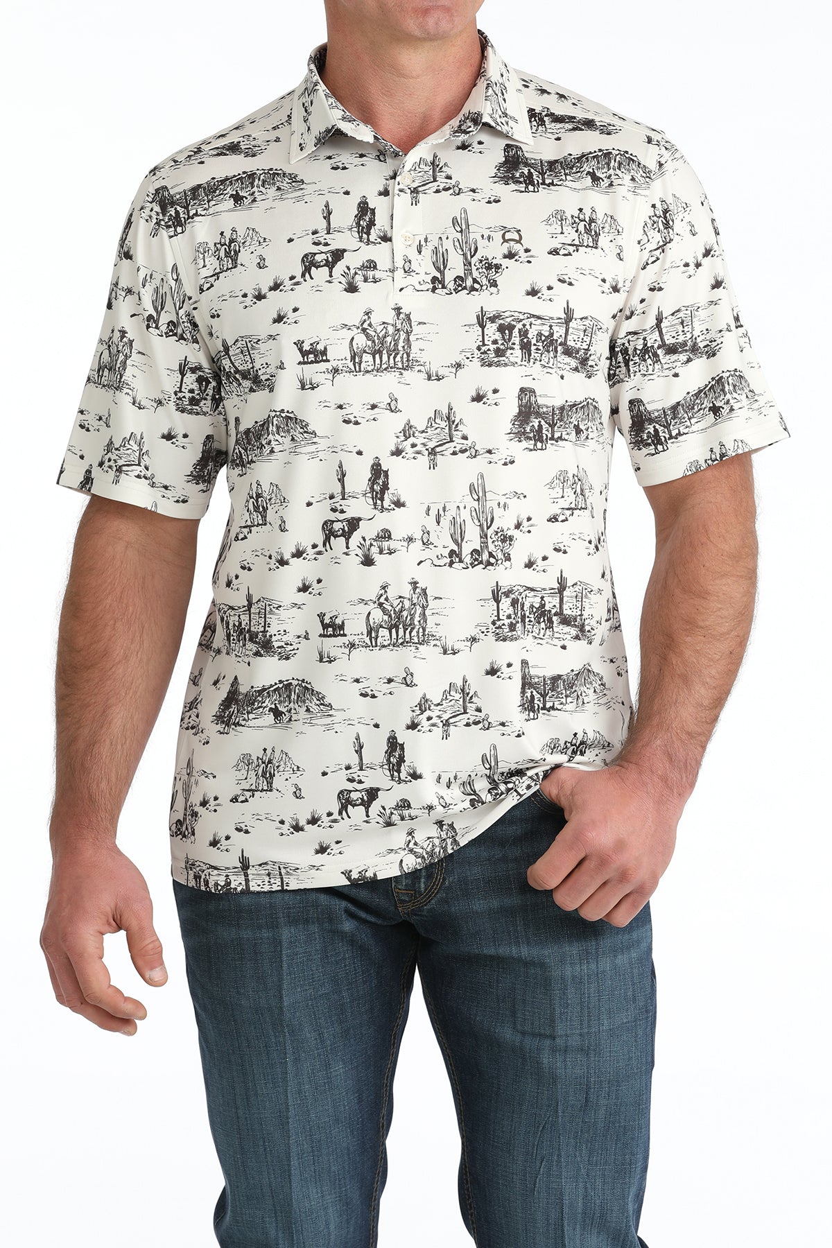 Cinch Men's Short Sleeve ArenaFlex Polo Shirt weis-western-wear