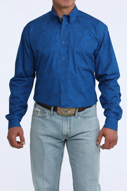 Cinch Mens Long Sleeve Paisley Print Shirt