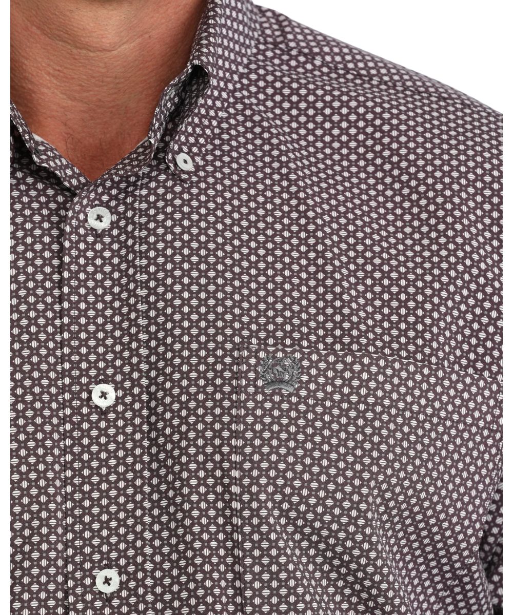 Cinch Men's Purple Geo ArenaFlex Button Down Shirt