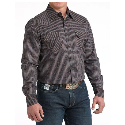 Cinch Men's Modern Fit Navy Paisley Snap Western Shirt