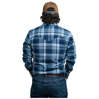 MWG Apparel Men's Flannel Plaid Snap Shirt - Navy weis-western-wear