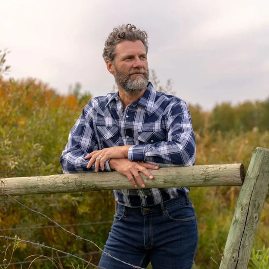 MWG Apparel Men's Snap Plaid Shirt - Ink Blue weis-western-wear