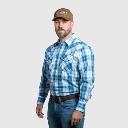 MWG Apparel Men's Snap Plaid Shirt - Natural weis-western-wear