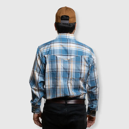 MWG Apparel Men's Snap Plaid Shirt - Teal weis-western-wear