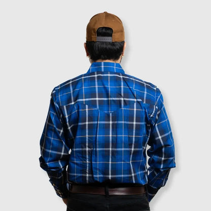 MWG Apparel Men's Snap Plaid Shirt Royal Blue weis-western-wear
