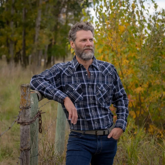 MWG Men's Flannel Plaid Shirt - Slate weis-western-wear