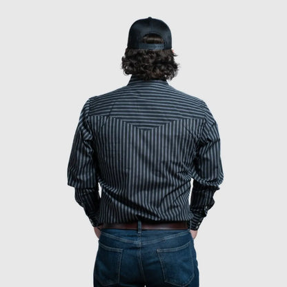 MWG Apparel Men's Western Stripe Shirt - Charcoal weis-western-wear