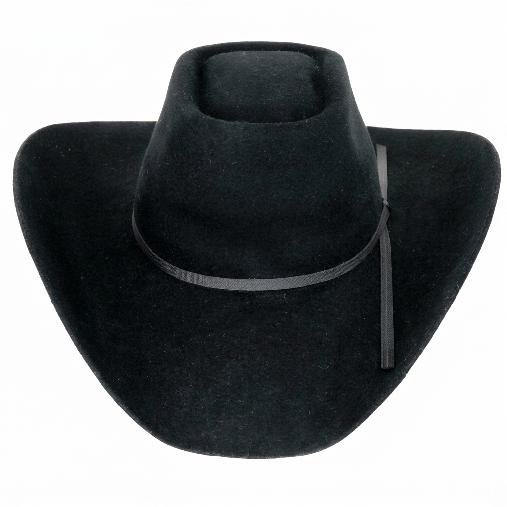 Master Hatters of Texas Sheridan 3X felt cowboy hat in black, side profile view.