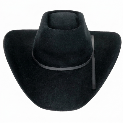Master Hatters of Texas Sheridan 3X felt cowboy hat in black, side profile view.
