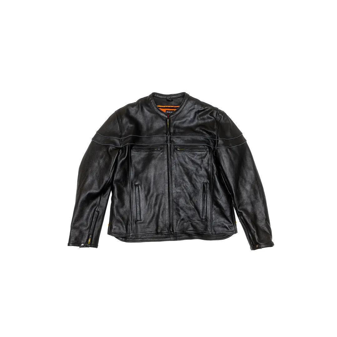 Milwaukee Leather Men's Crossover Black Leather Lightweight Jacket - Clearance