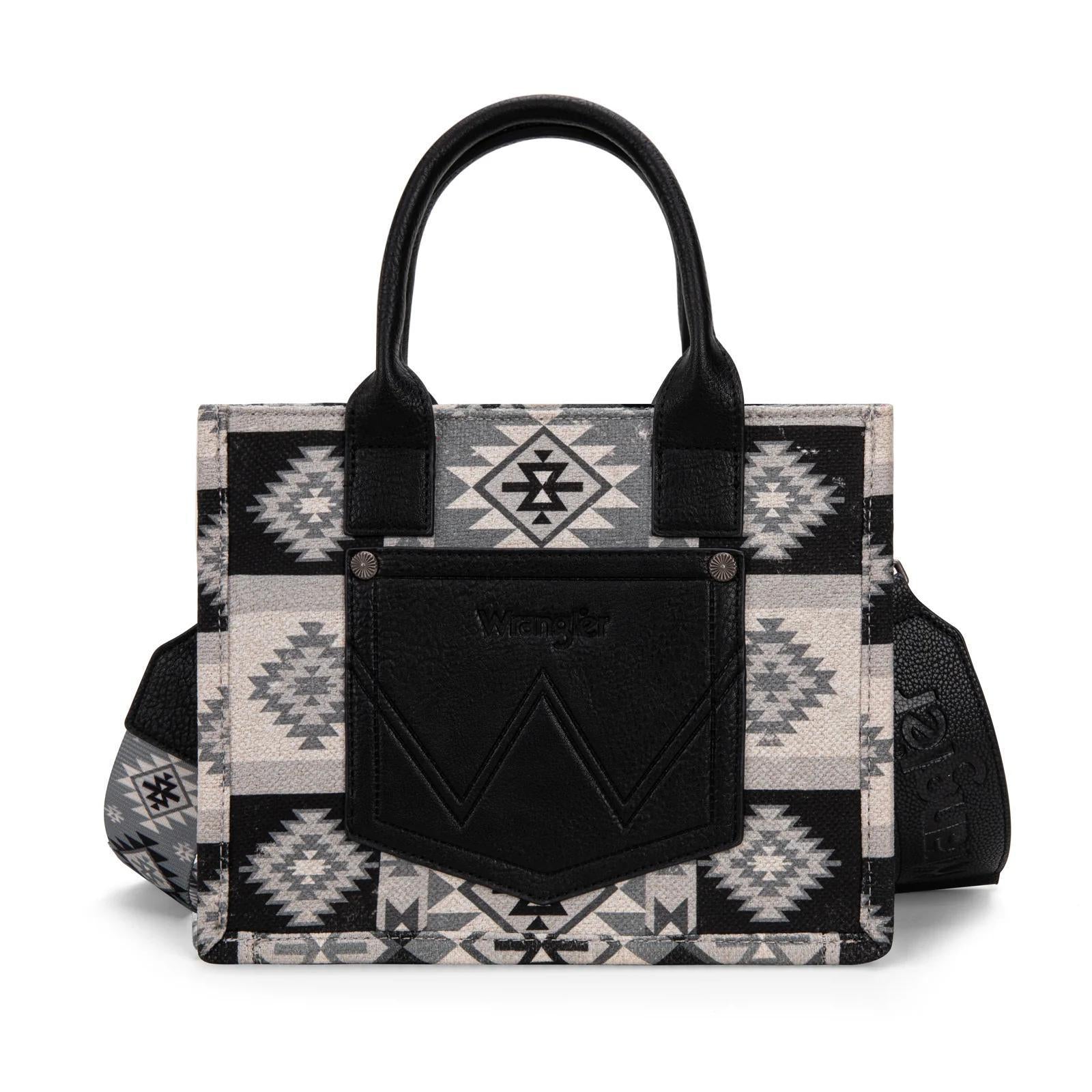 Montana West Wrangler Aztec Pattern Dual Sided Print -Tote/Crossbody weis-western-wear