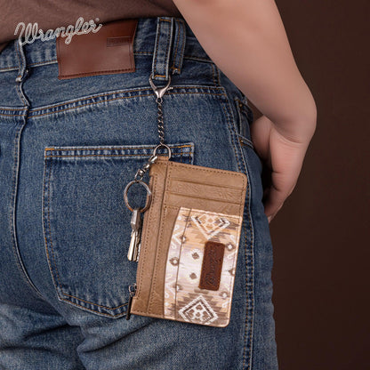 Montana West Wrangler Aztec Print Key Chain Wristlet Card Wallet weis-western-wear