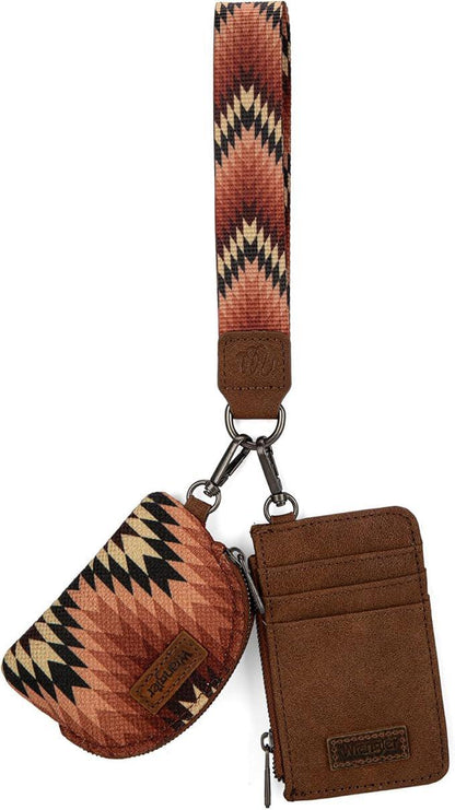 Montana West Wrangler Southwestern Art Print Dual Pouch Wristlet weis-western-wear